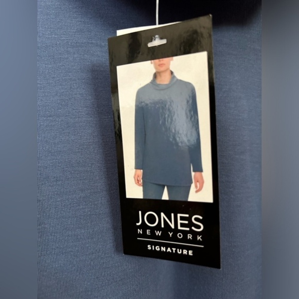 New Blue Fleece Lined Tunic With Pockets, Large
